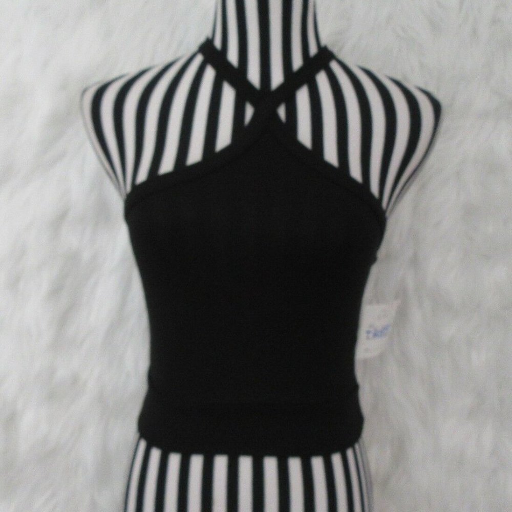 JC Fits Black Sleeveless Halter Shirt Size S